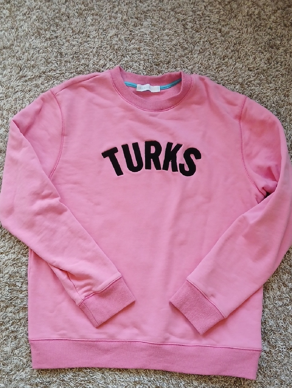 Okaicos Women's Resort Wear Pink 'TURKS' Graphic Sweatshirt Size L